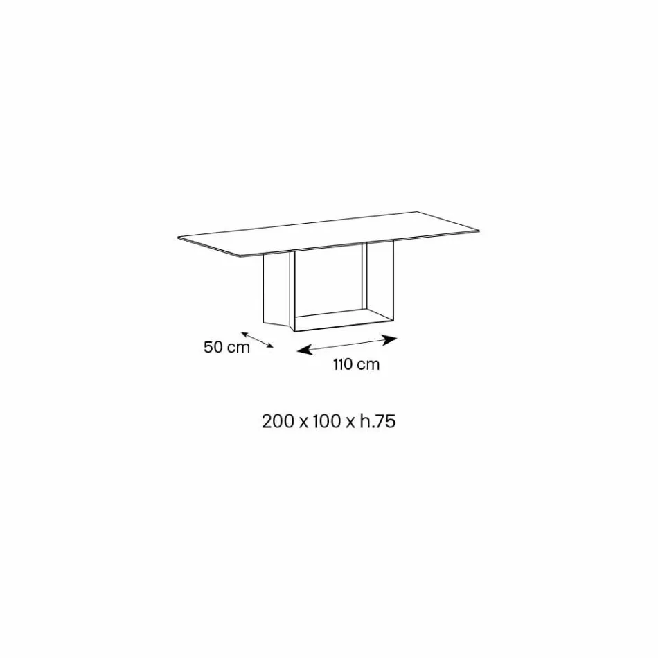 Mesa de jantar Emperador em cerâmica e metal bronze fabricada na Itália - marrom escuro Viadurini