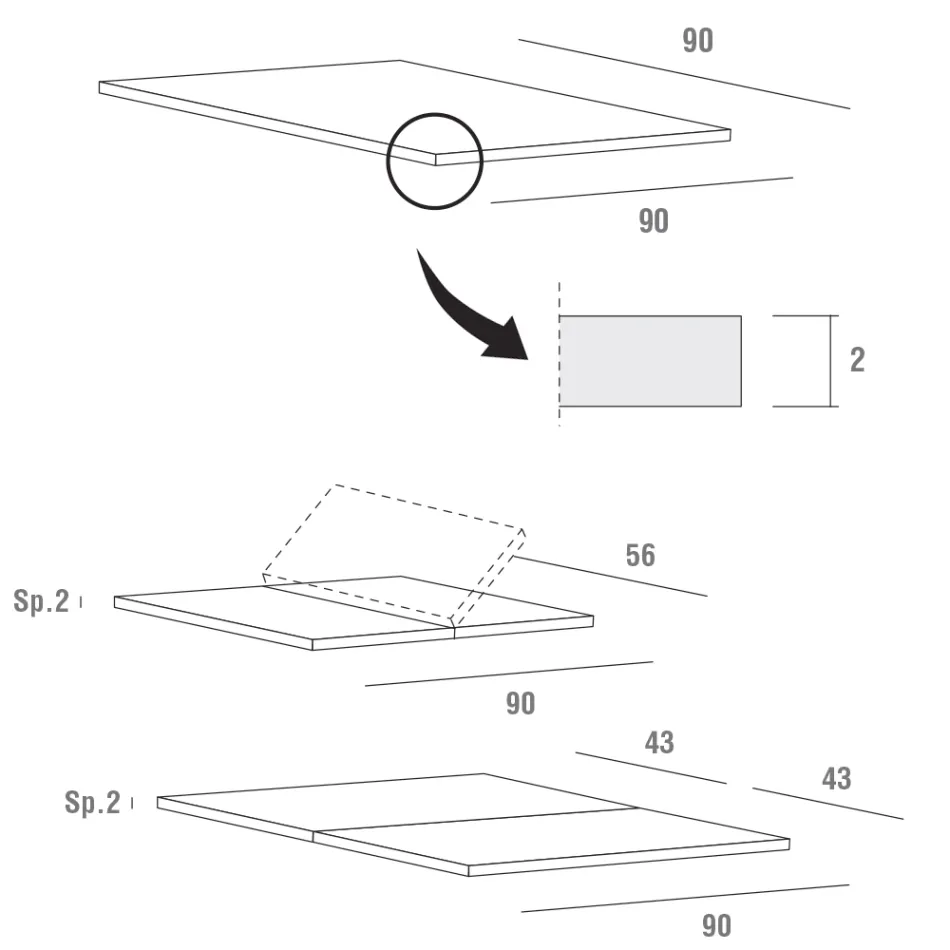Mesa de jantar Fenix extensível até 232 Fabricado na Itália - Baviera Viadurini