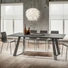 Mesa de jantar luxuosa Fenix e metal fabricada na Itália - Pinóquio Viadurini