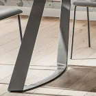Mesa de jantar luxuosa Fenix e metal fabricada na Itália - Pinóquio Viadurini