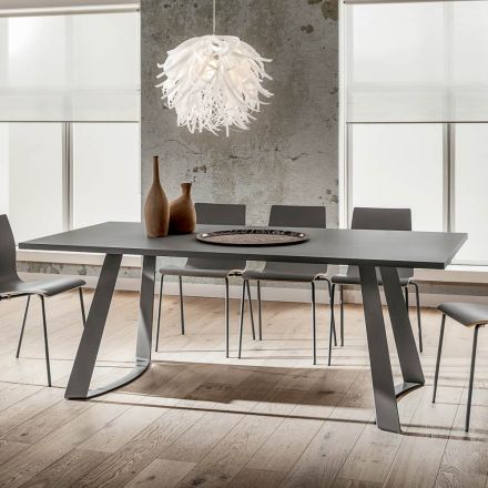 Mesa de jantar luxuosa Fenix e metal fabricada na Itália - Pinóquio Viadurini