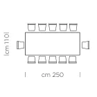 Mesa de Jantar em Fenix Cinza e Aço Lacado Fabricado na Itália - Settimmio Viadurini