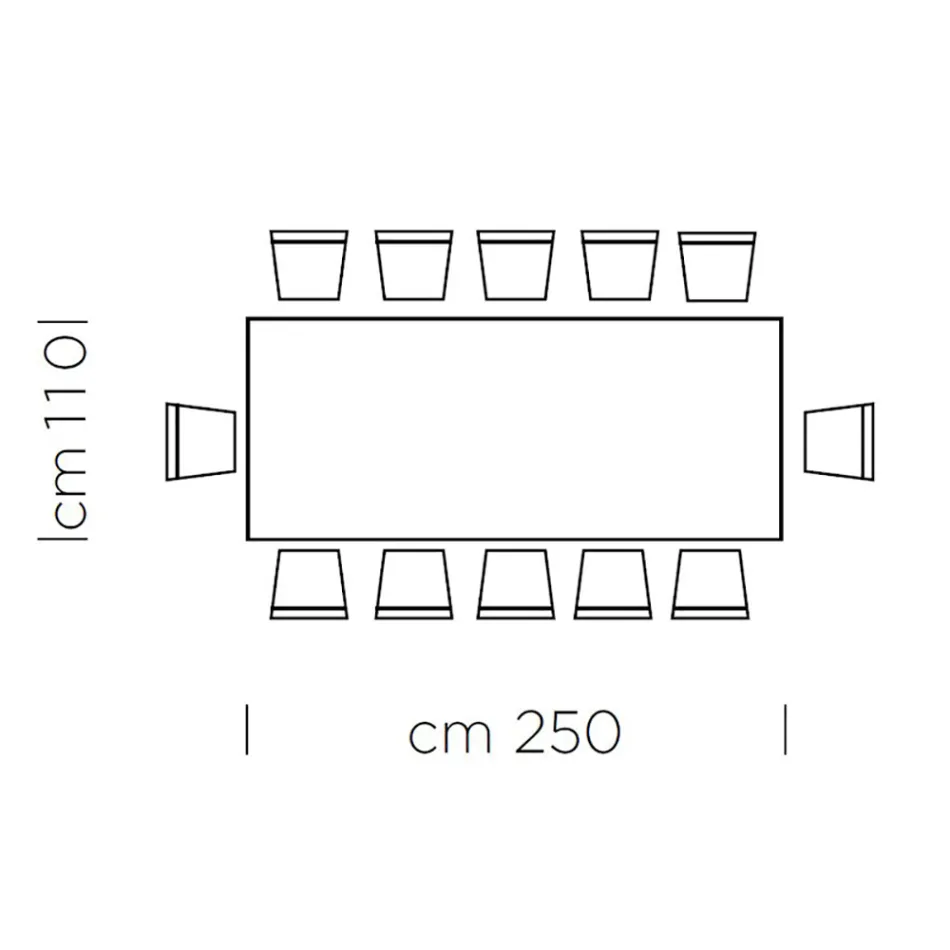 Mesa de Jantar em Fenix Cinza e Aço Lacado Fabricado na Itália - Settimmio Viadurini