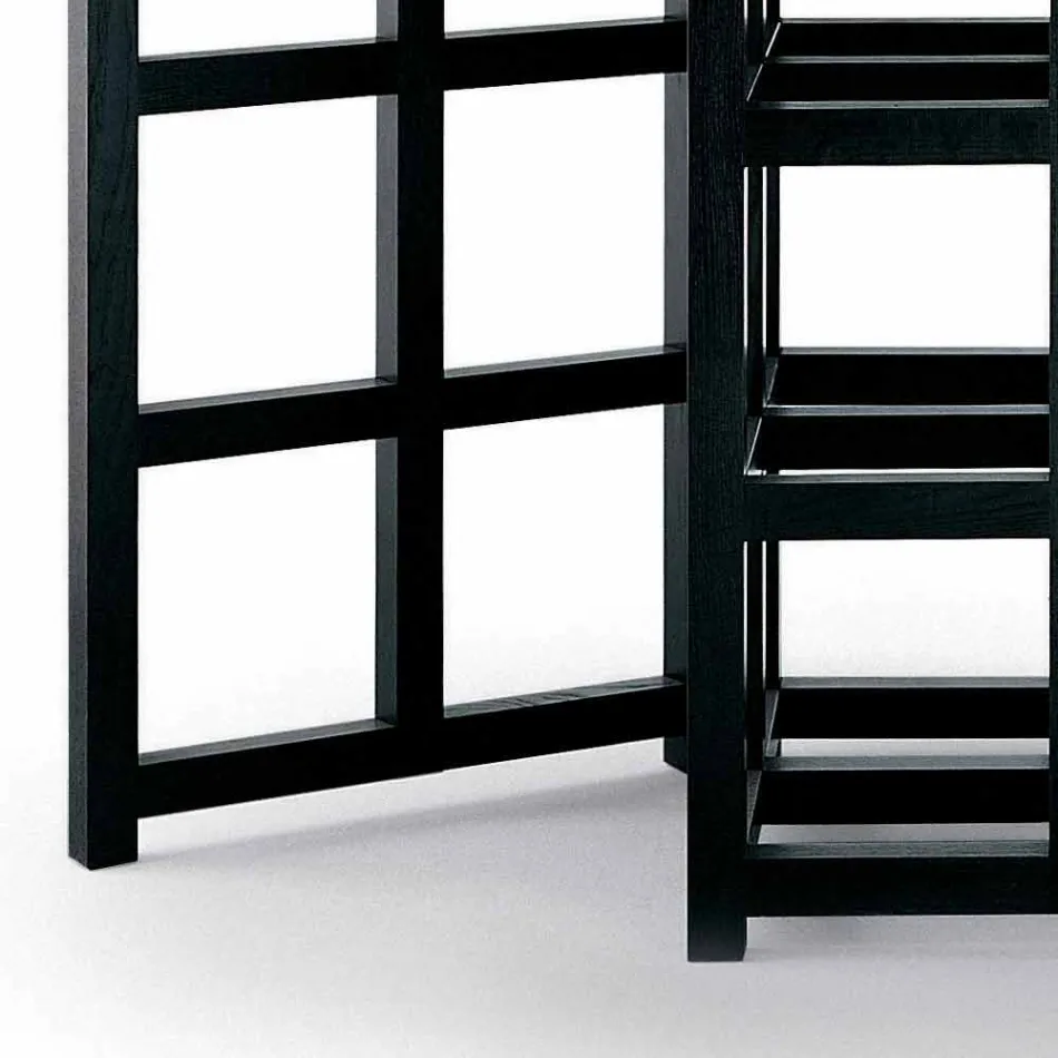 Mesa de jantar de cinza pintada de preto fabricada na Itália - Sabatino Viadurini