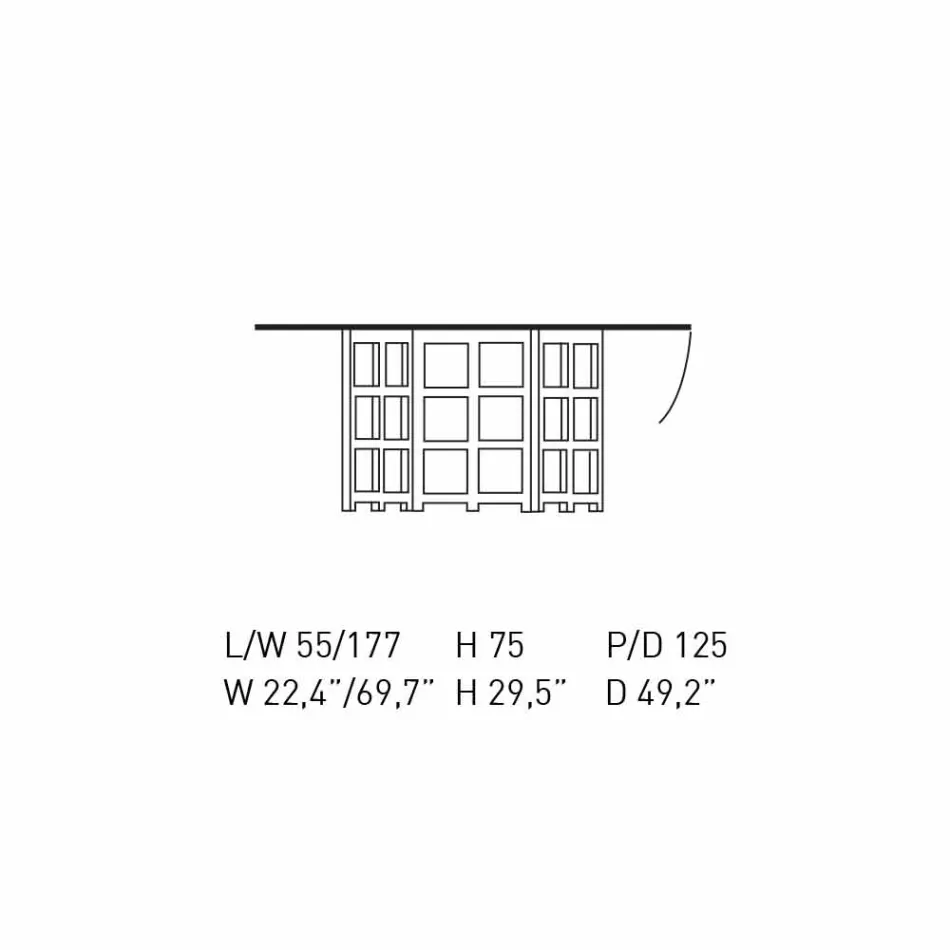 Mesa de jantar de cinza pintada de preto fabricada na Itália - Sabatino Viadurini
