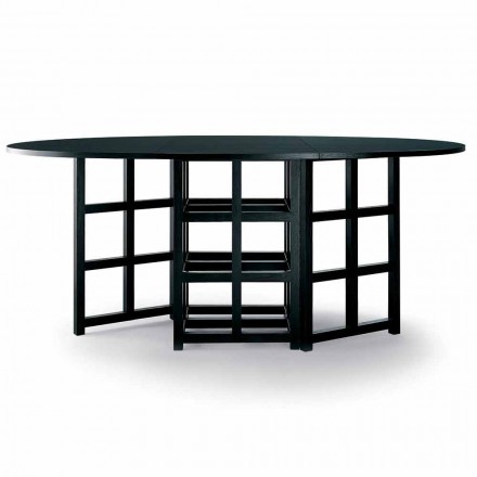 Mesa de jantar de cinza pintada de preto fabricada na Itália - Sabatino Viadurini