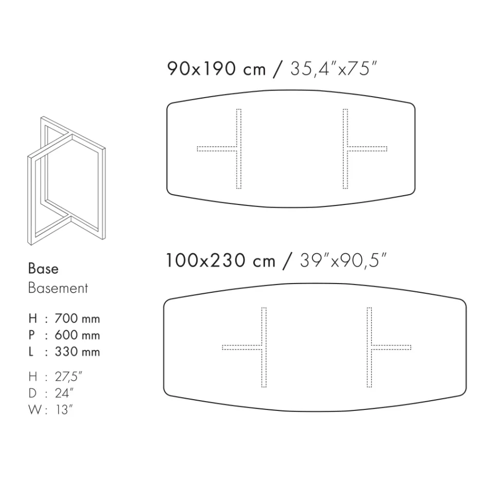 Mesa de jantar em grés porcelânico e metal made in Italy - Emilio Viadurini