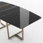 Mesa de jantar em grés porcelânico e metal made in Italy - Emilio Viadurini