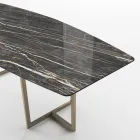 Mesa de jantar em grés porcelânico e metal made in Italy - Emilio Viadurini