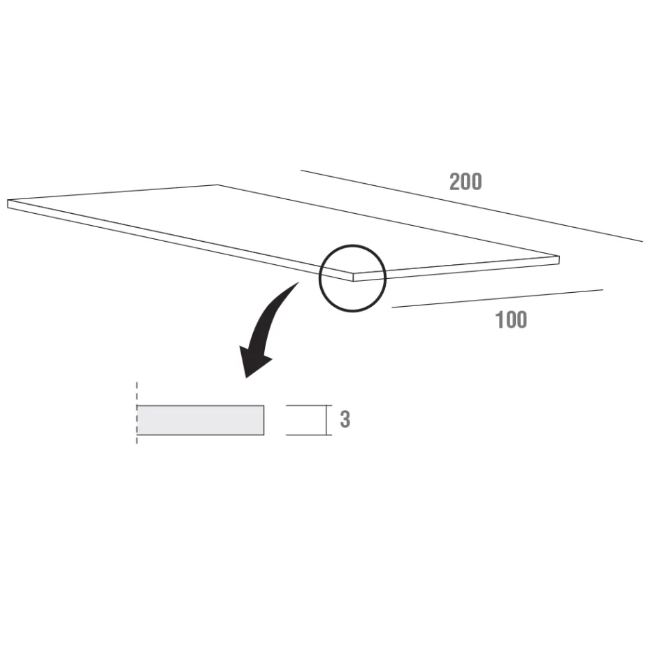 Mesa de Jantar HPl com Base de Metal Fabricada na Itália, Preciosa - Carlino Viadurini