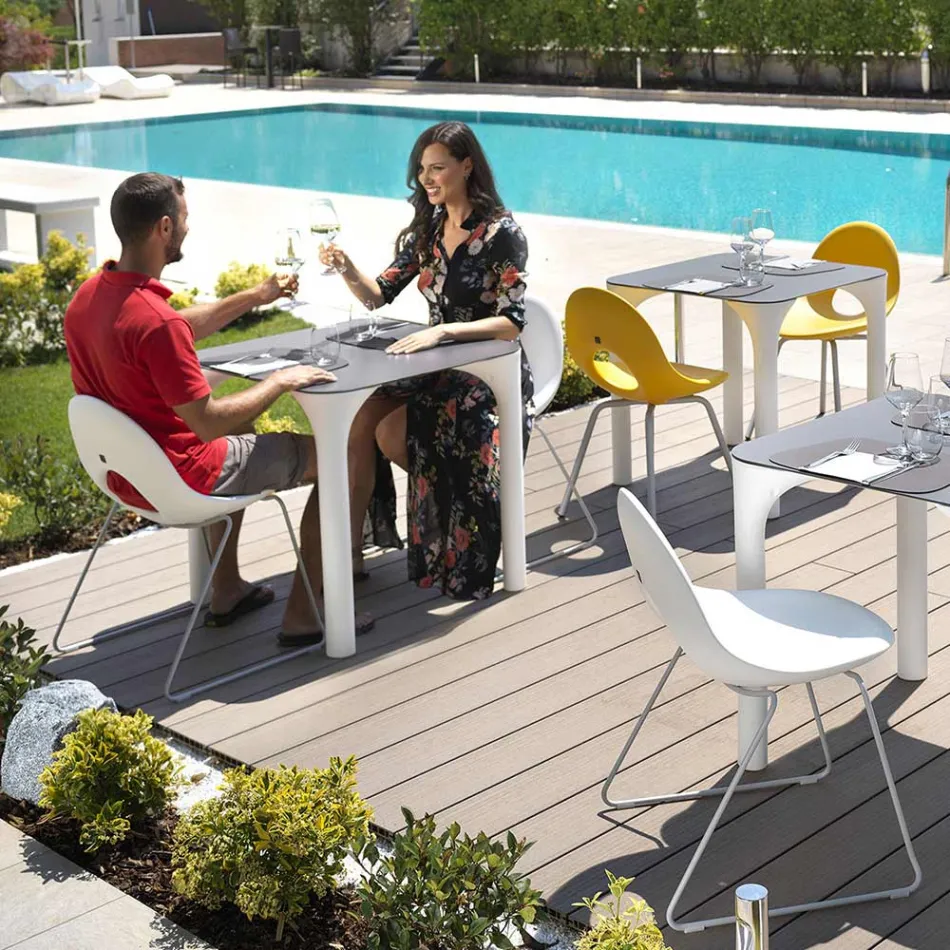 Mesa de Jantar Hpl com Pés de Polietileno Made in Italy - Glen Viadurini