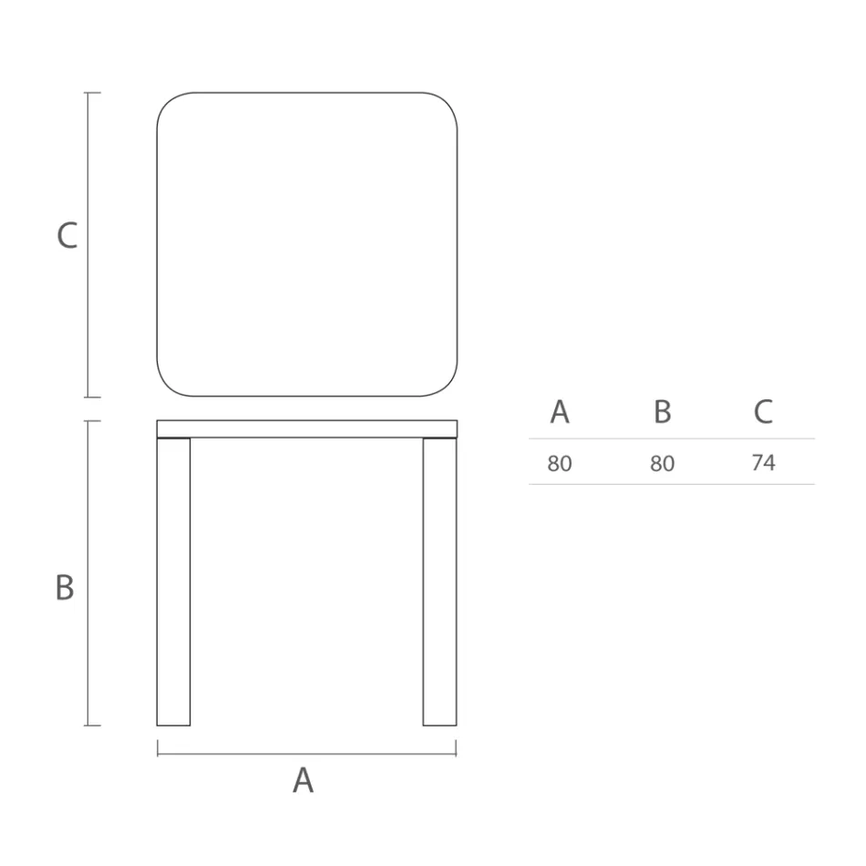 Mesa de Jantar Hpl com Pés de Polietileno Made in Italy - Glen Viadurini