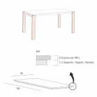 Mesa de Jantar em Hpl Marble Effect e Lacquered Metal Made in Italy - Júpiter Viadurini