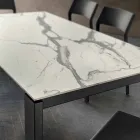 Mesa de Jantar em Hpl Marble Effect e Lacquered Metal Made in Italy - Júpiter Viadurini