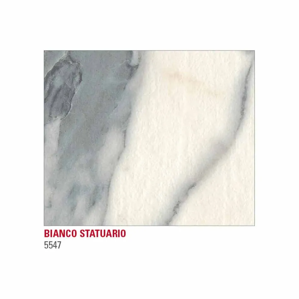 Mesa de Jantar em Hpl Marble Effect e Lacquered Metal Made in Italy - Júpiter Viadurini