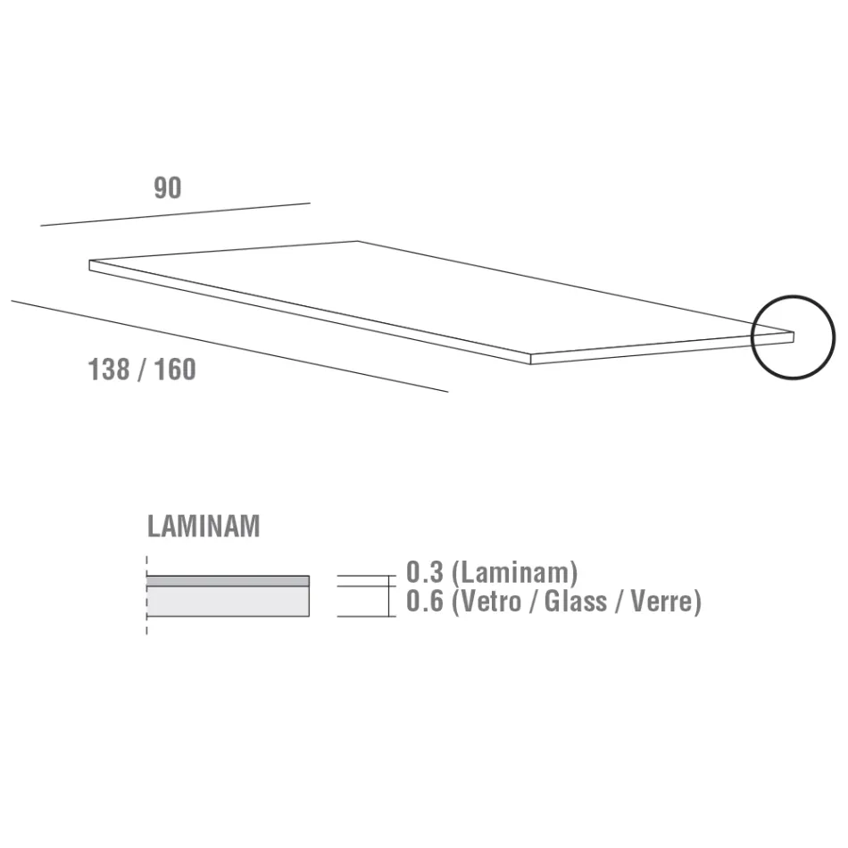 Mesa de Jantar em Laminam com Estrutura de Alumínio Fabricado na Itália - Baviera Viadurini