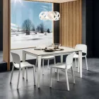 Mesa de Jantar em Laminam e Metal Pintado Made in Italy - Efisto Viadurini