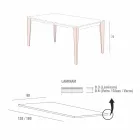 Mesa de Jantar em Laminam e Metal Pintado Made in Italy - Efisto Viadurini
