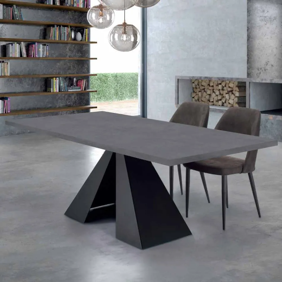 Mesa de Jantar em Laminado HPL e Aço de Alta Qualidade Fabricado na Itália - Dálmata Viadurini