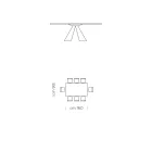 Mesa de Jantar em Laminado HPL e Aço de Alta Qualidade Fabricado na Itália - Dálmata Viadurini