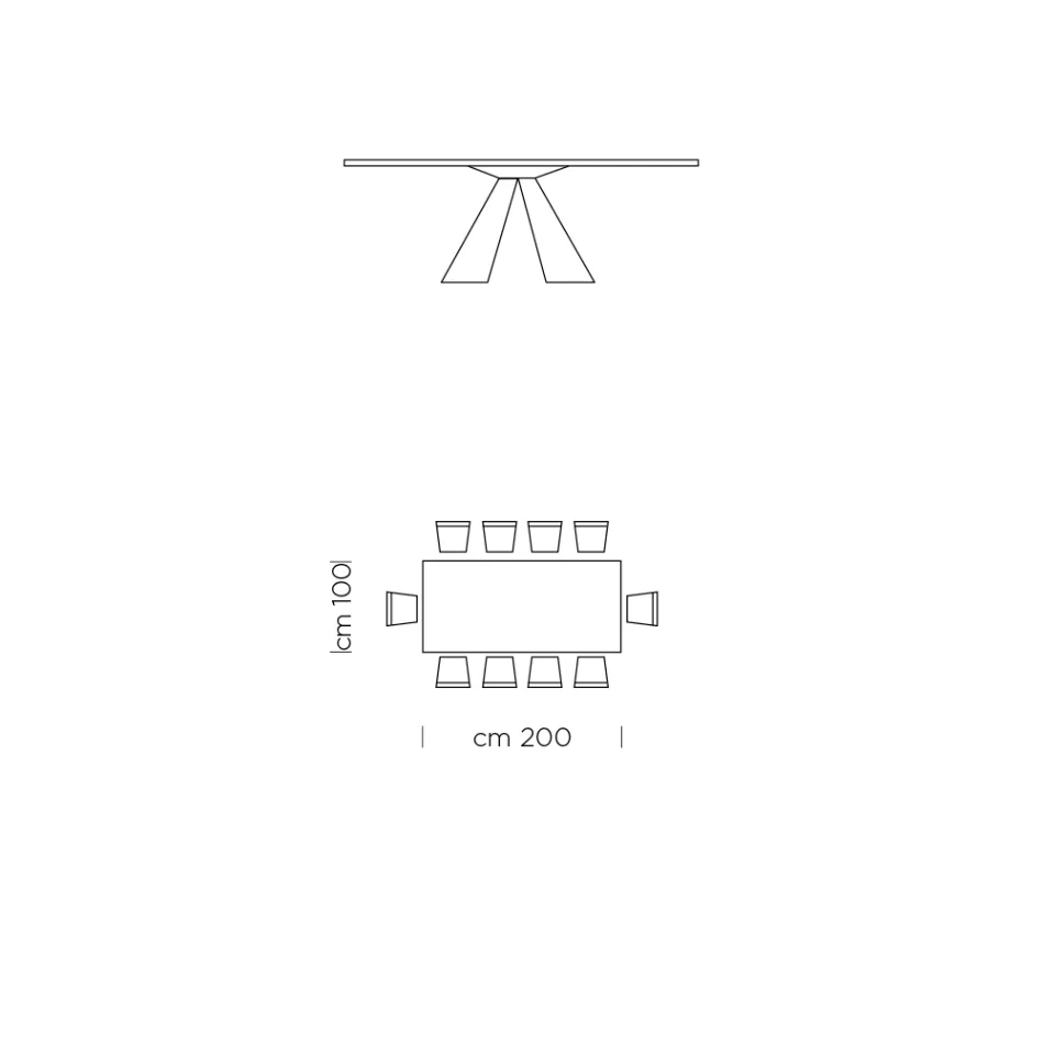 Mesa de Jantar em Laminado HPL e Aço de Alta Qualidade Fabricado na Itália - Dálmata Viadurini
