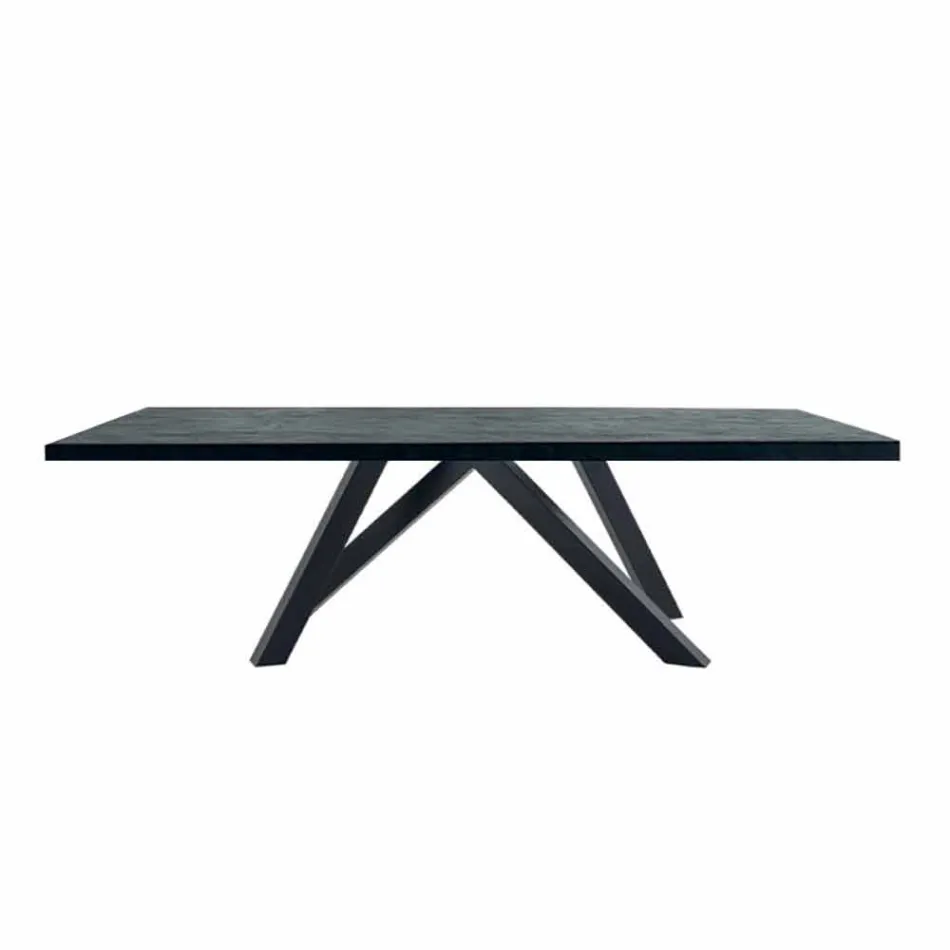 Mesa de Jantar em Laminado HPL e Aço Fino Made in Italy - Settimmio Viadurini