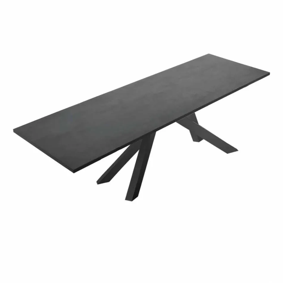 Mesa de Jantar em Laminado HPL e Aço Fino Made in Italy - Settimmio Viadurini