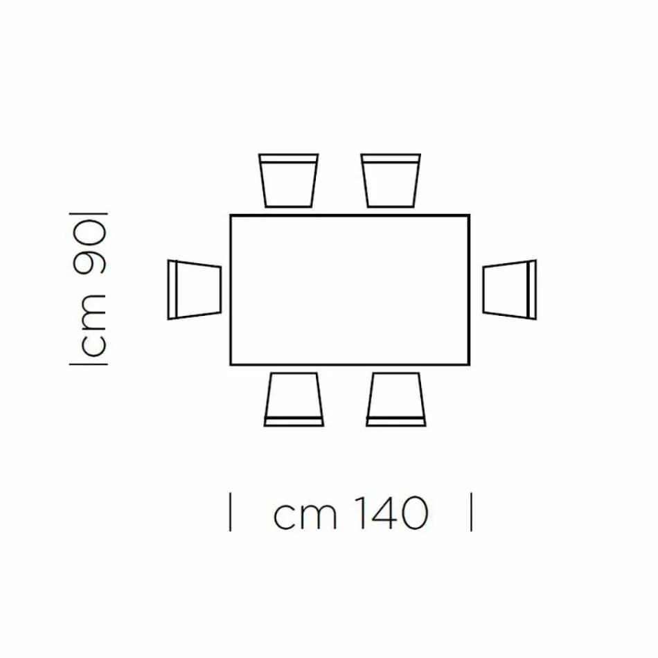 Mesa de Jantar em Laminado HPL e Aço Fino Made in Italy - Settimmio Viadurini