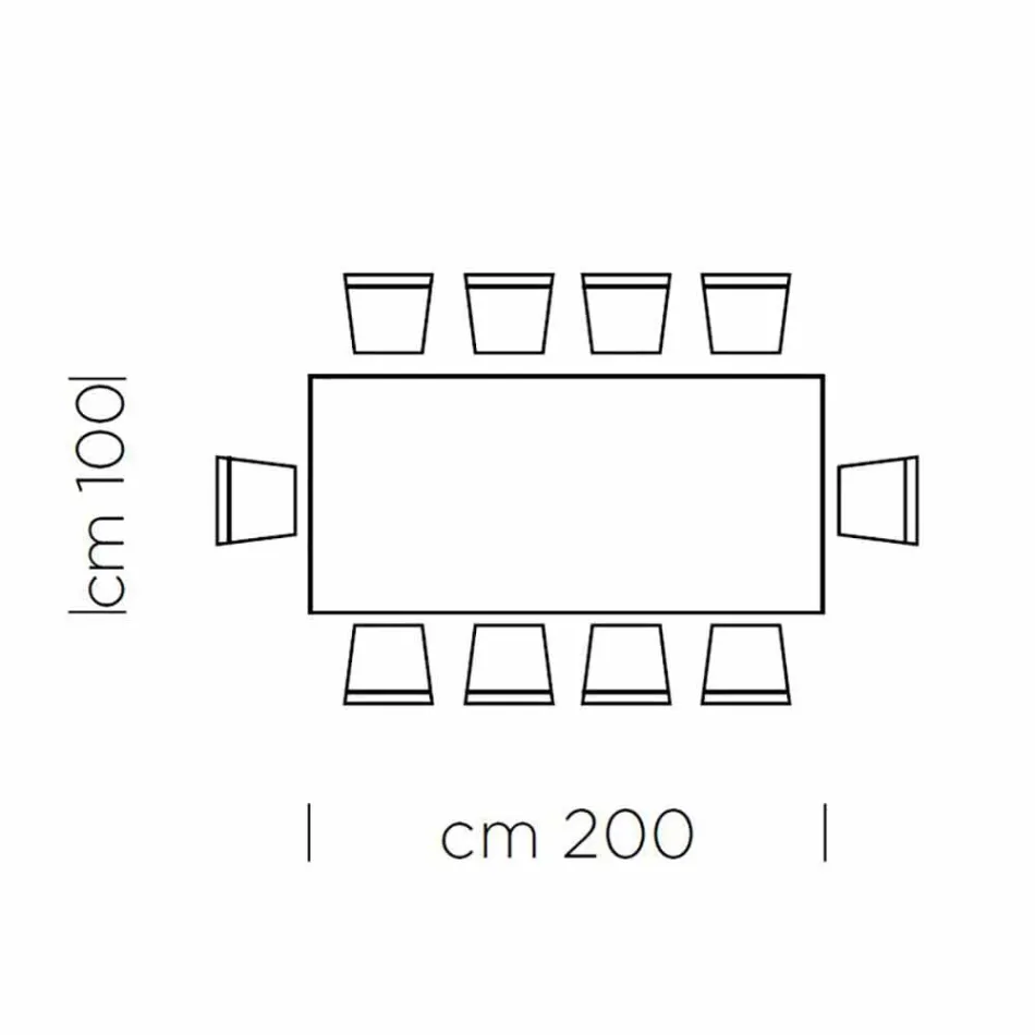 Mesa de Jantar em Laminado HPL e Aço Fino Made in Italy - Settimmio Viadurini