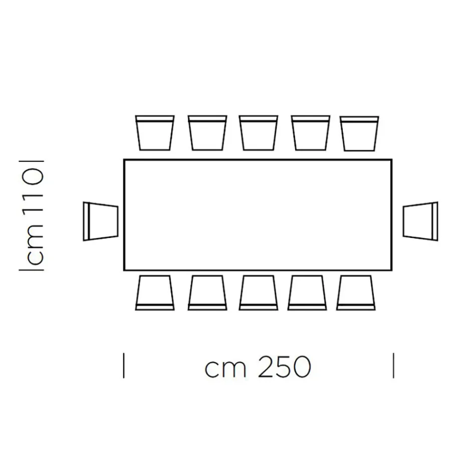 Mesa de Jantar em Laminado HPL e Aço Fino Made in Italy - Settimmio Viadurini
