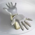 Mesa de jantar de madeira com tampo de vidro, feita na Itália, Bartolo Viadurini