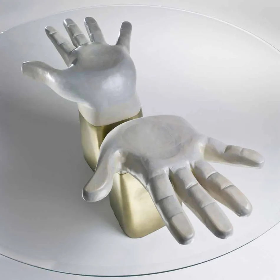 Mesa de jantar de madeira com tampo de vidro, feita na Itália, Bartolo Viadurini