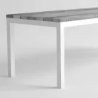Mesa de jantar de madeira e alumínio para exterior de design moderno - Ganges Viadurini