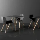 Mesa de jantar Square Design Wood e Hpl, 4 peças - Faz Wood by Vondom Viadurini