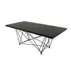 Mesa de Jantar em Folheado de Madeira e Aço Fabricado na Itália - Ezzellino Viadurini