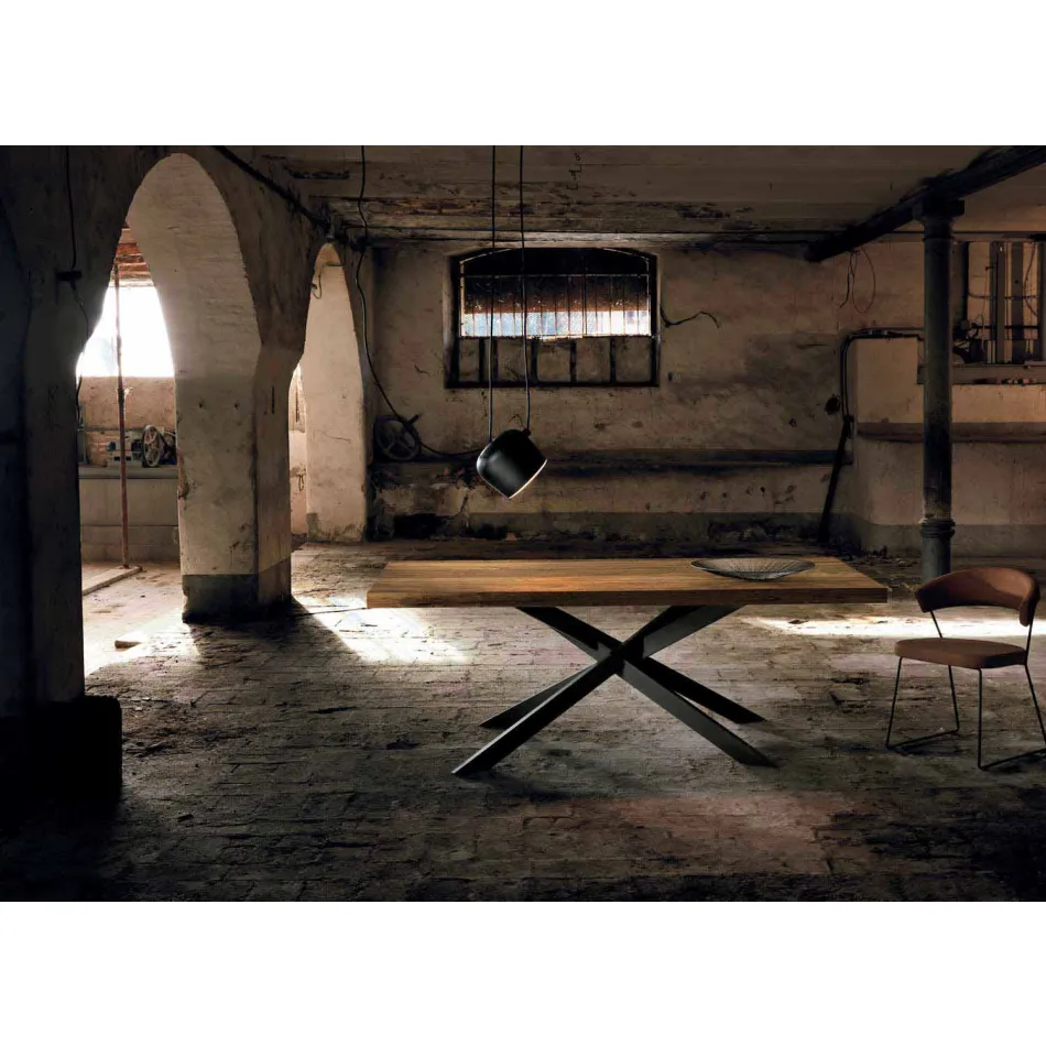 Moderna mesa de jantar em madeira maciça made in Italy Oncino Viadurini