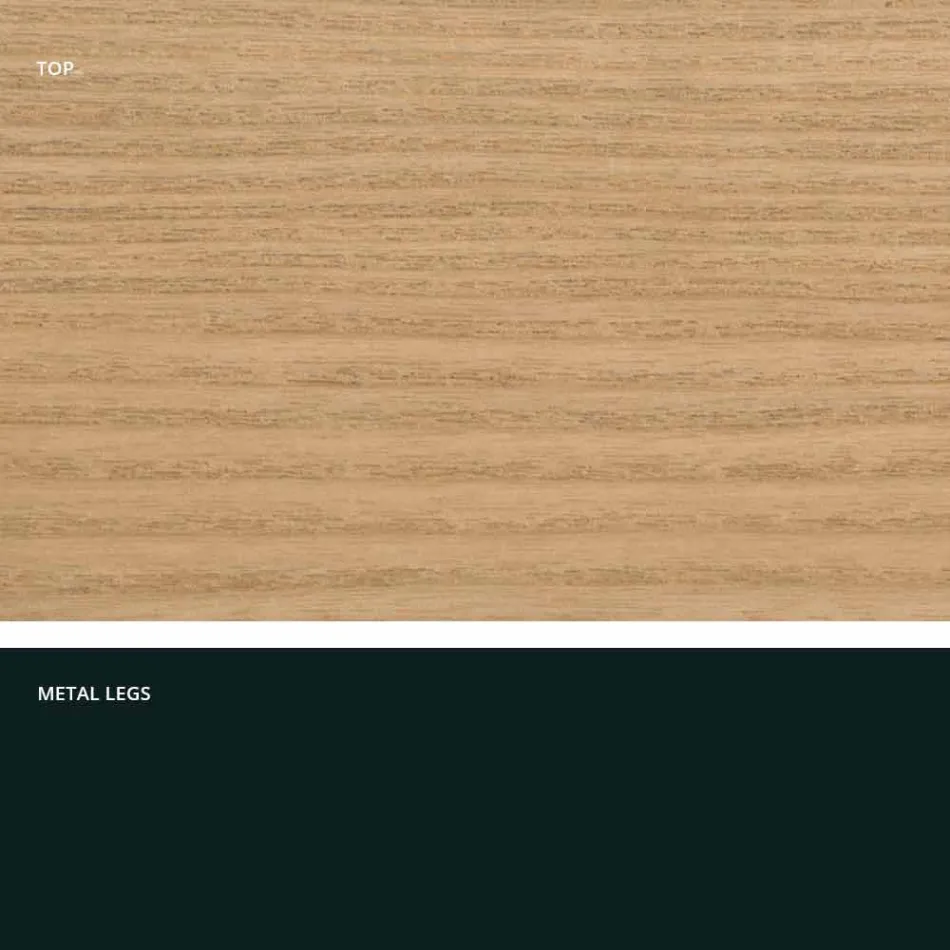 Mesa de jantar em madeira MDF e metal moderno feito na Itália, Dionigi Viadurini