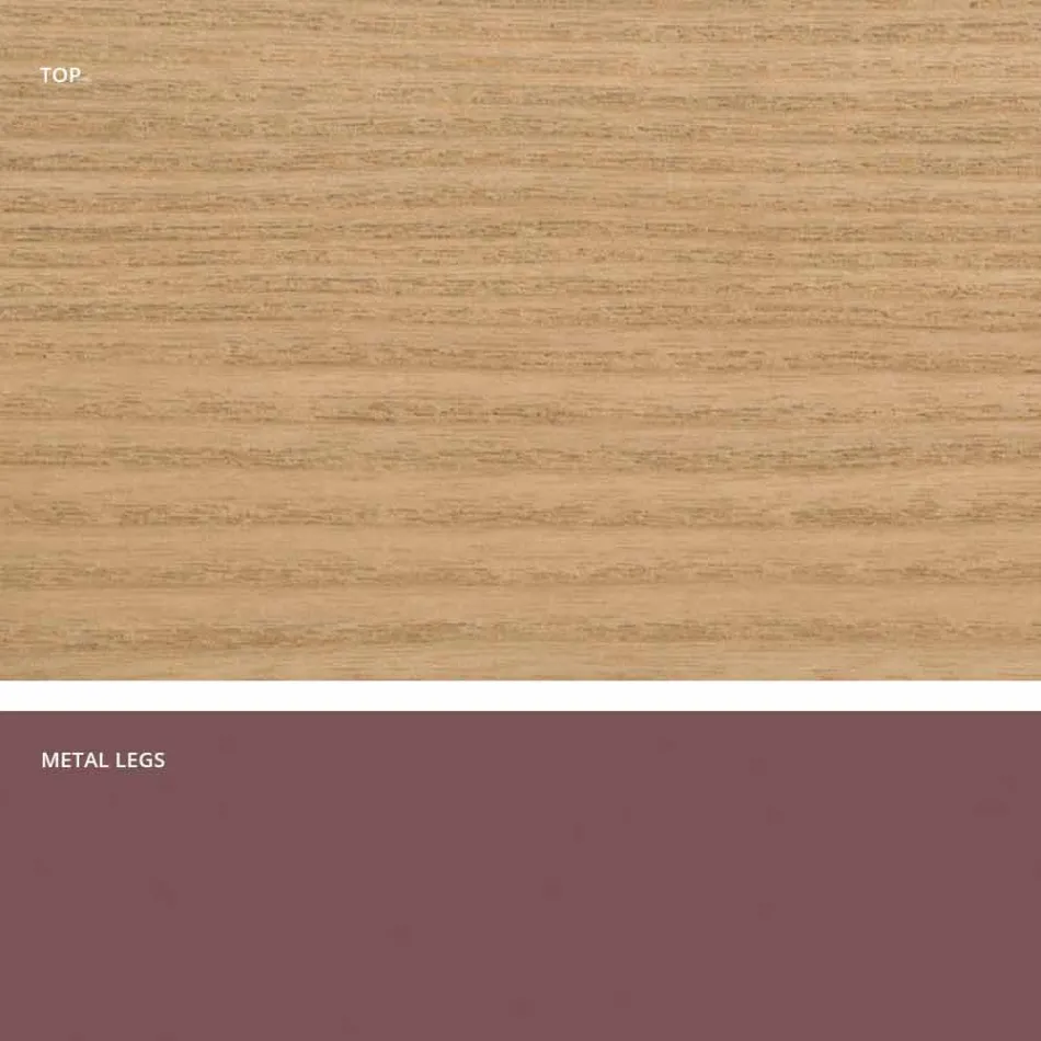 Mesa de jantar em madeira MDF e metal moderno feito na Itália, Dionigi Viadurini