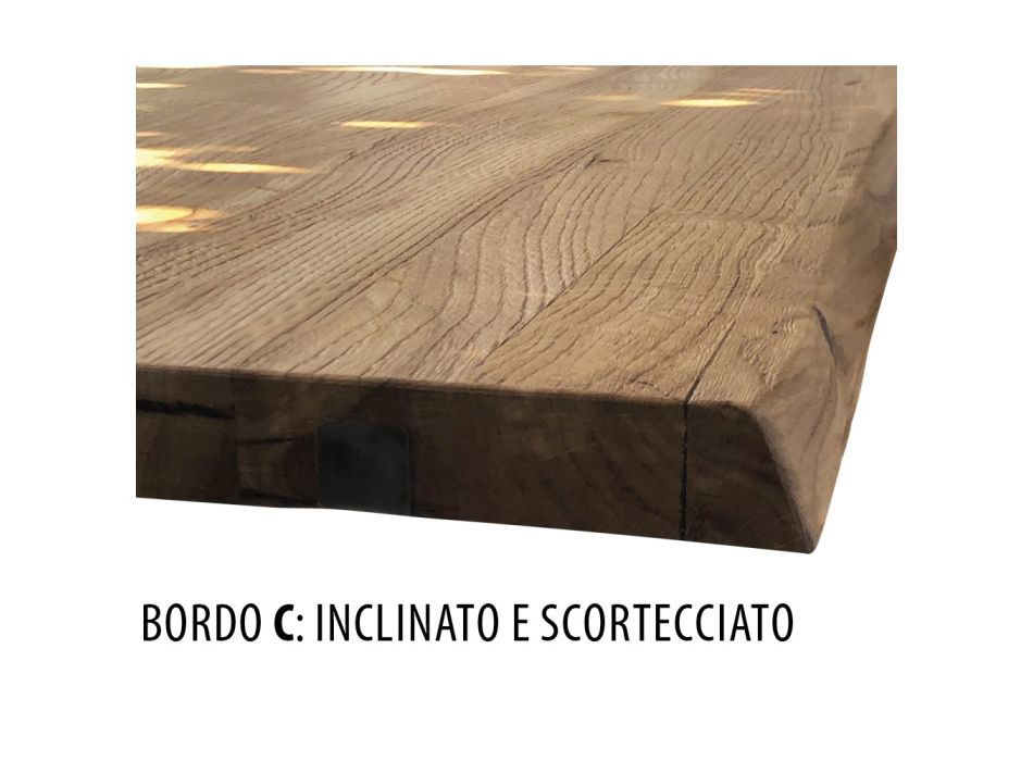 Mesa de Jantar em Madeira de Carvalho e Nuvolato Copper Color Metal Made in Italy - Patty Viadurini