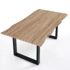 Mesa de Jantar em Mdf com Pernas em Aço Pintado de Preto - Cheetah Viadurini