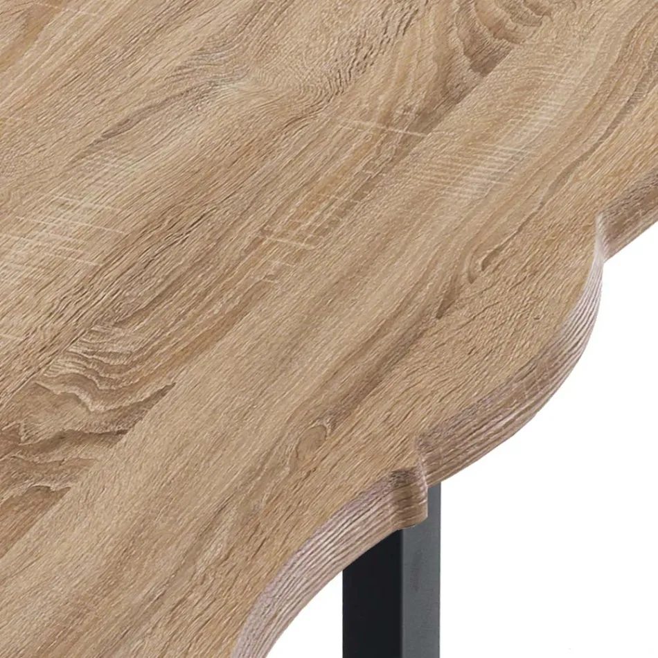 Mesa de Jantar em Mdf com Pernas em Aço Pintado de Preto - Cheetah Viadurini