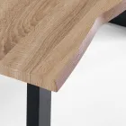Mesa de Jantar em Mdf com Pernas em Aço Pintado de Preto - Cheetah Viadurini