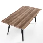Mesa de Jantar em Mdf Oak Acabamento e Matt Black Steel - Gherardo Viadurini