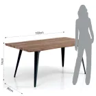 Mesa de Jantar em Mdf Oak Acabamento e Matt Black Steel - Gherardo Viadurini