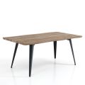 Mesa de Jantar em Mdf Oak Acabamento e Matt Black Steel - Gherardo