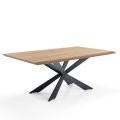 Mesa de Jantar em Mdf Oak Finish e Matt Black Metal - Notino