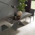 Mesa de jantar de metal e tampo de cerâmica Made in Italy Design - Anaconda