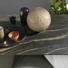 Mesa de jantar de metal e tampo de cerâmica Made in Italy Design - Anaconda Viadurini