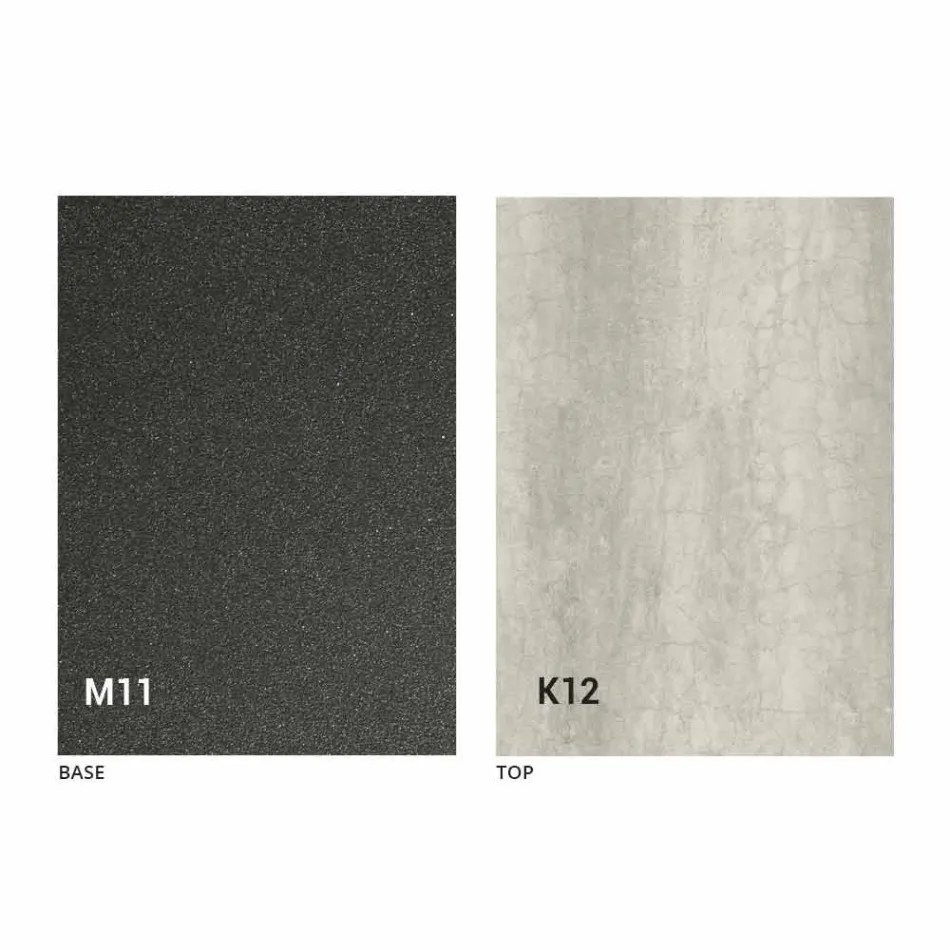 Mesa de jantar de metal e tampo de cerâmica Made in Italy Design - Anaconda Viadurini