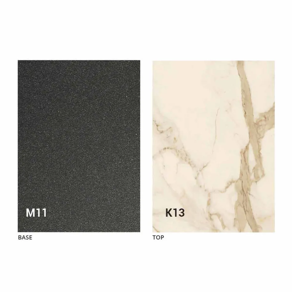 Mesa de jantar de metal e tampo de cerâmica Made in Italy Design - Anaconda Viadurini